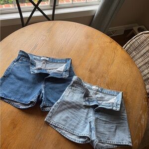 LOT OF 2- ASOS high waisted denim shorts